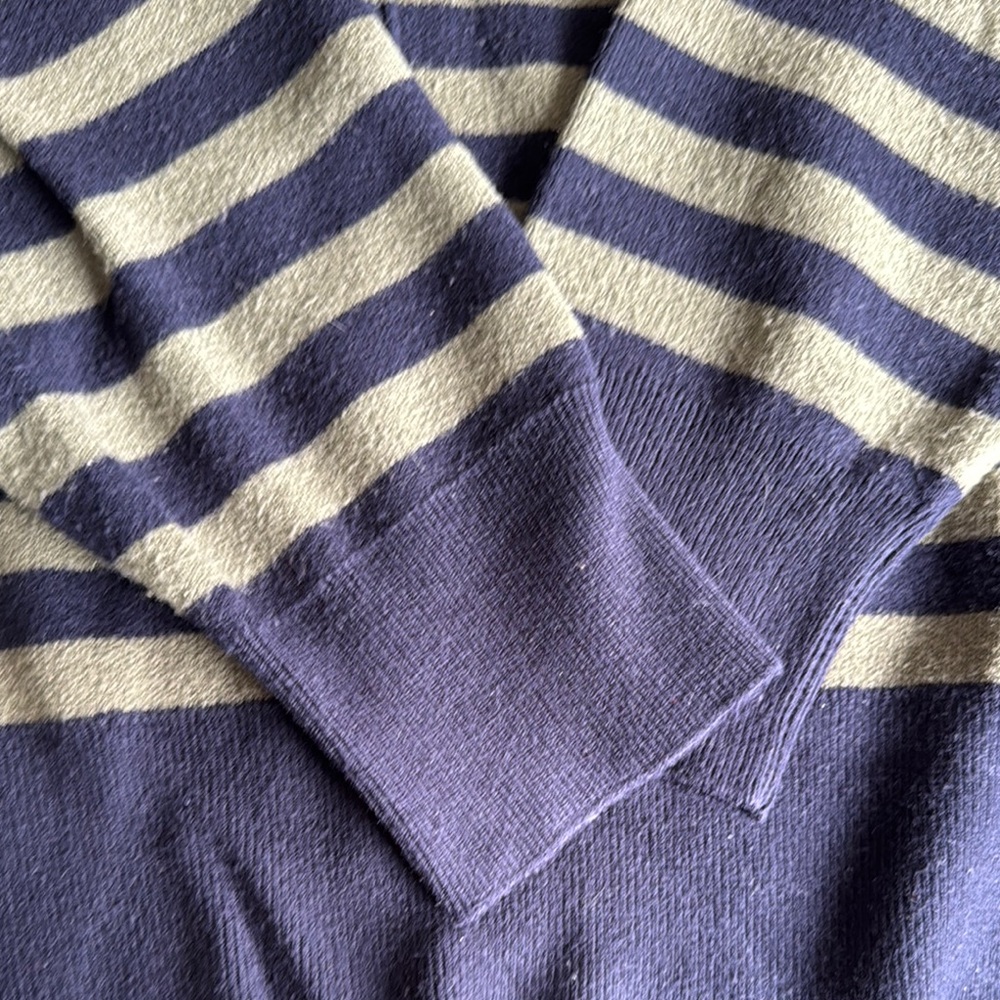 Zara Blue and Tan Crewneck Sweater Classic Knit - Picture 3 of 4